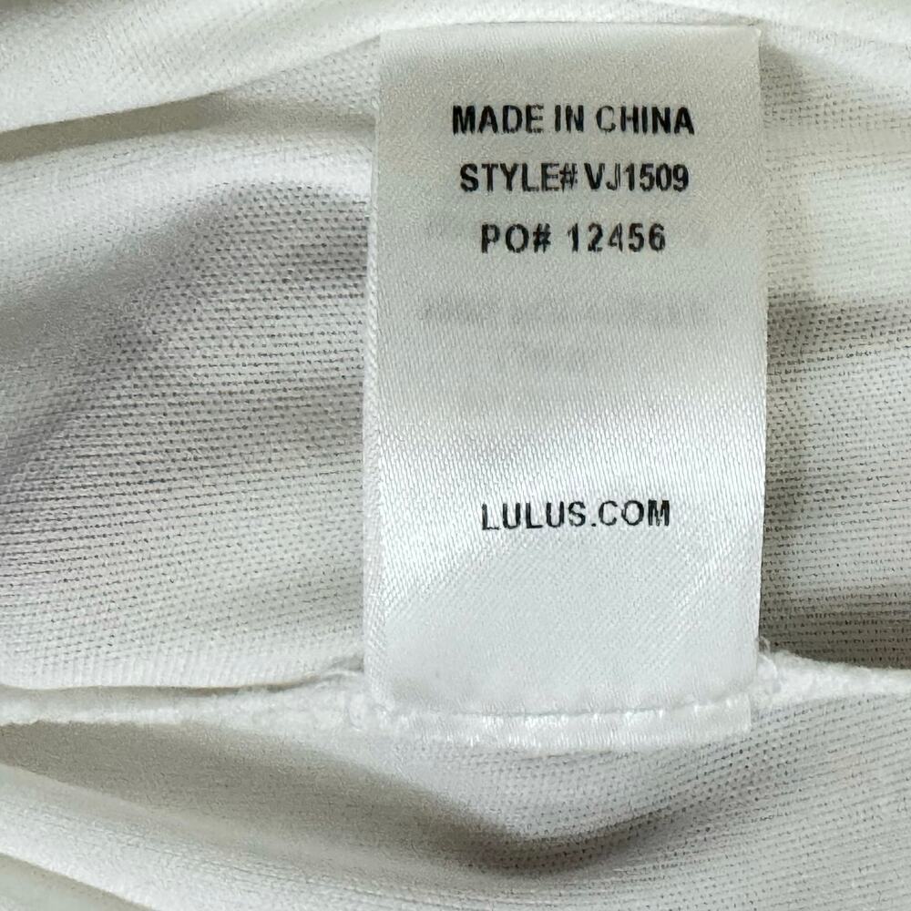 Lulu's Sascha White Sleeveless Bodycon Dress‎ Deep V Neck Women's Sz S - Picture 11 of 11